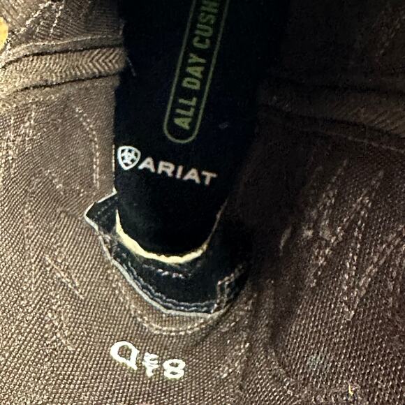 NWT Ariat Groundbreaker Men’s 8.5 EE Wide Square Toe Steel Toe Work Boots Brown - Picture 4 of 9